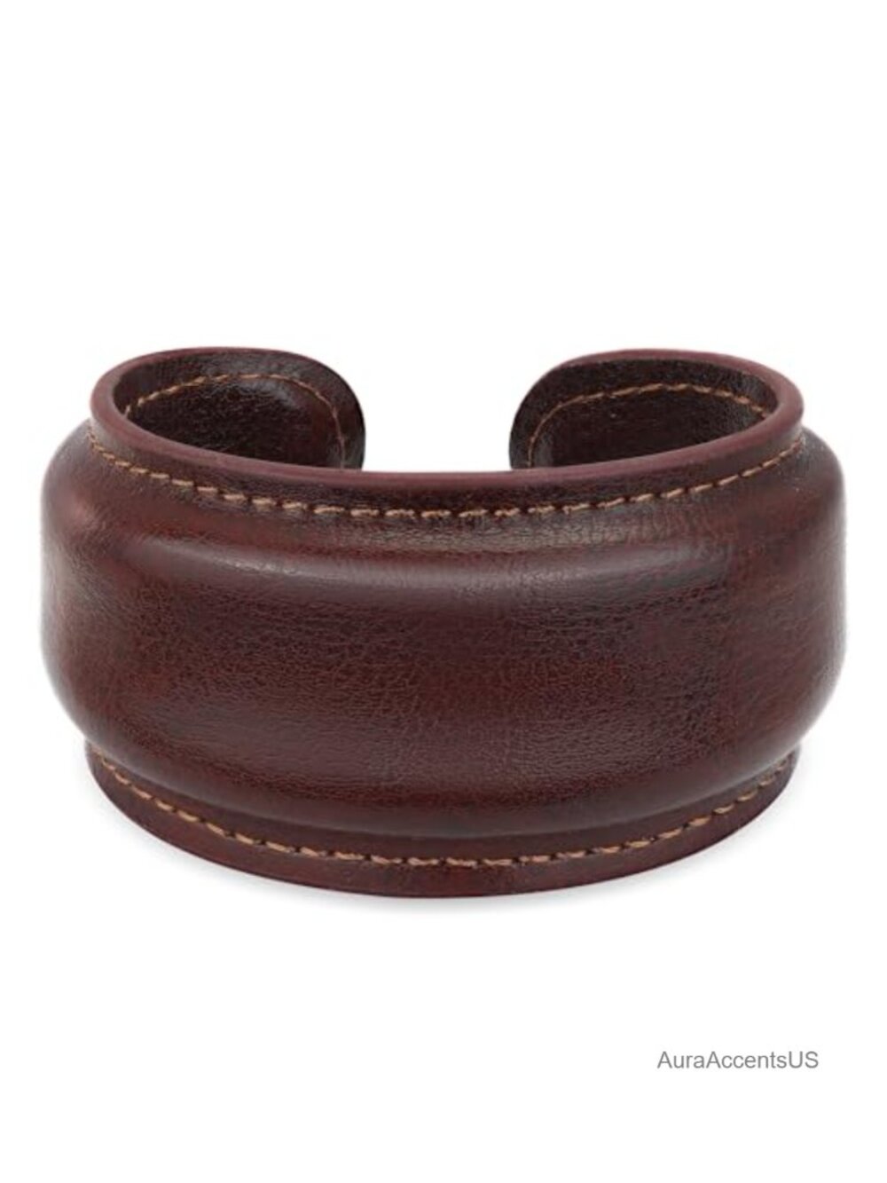 Genuine Leather Cuff Bracelet, Adjustable Open Bangle, Retro Unisex